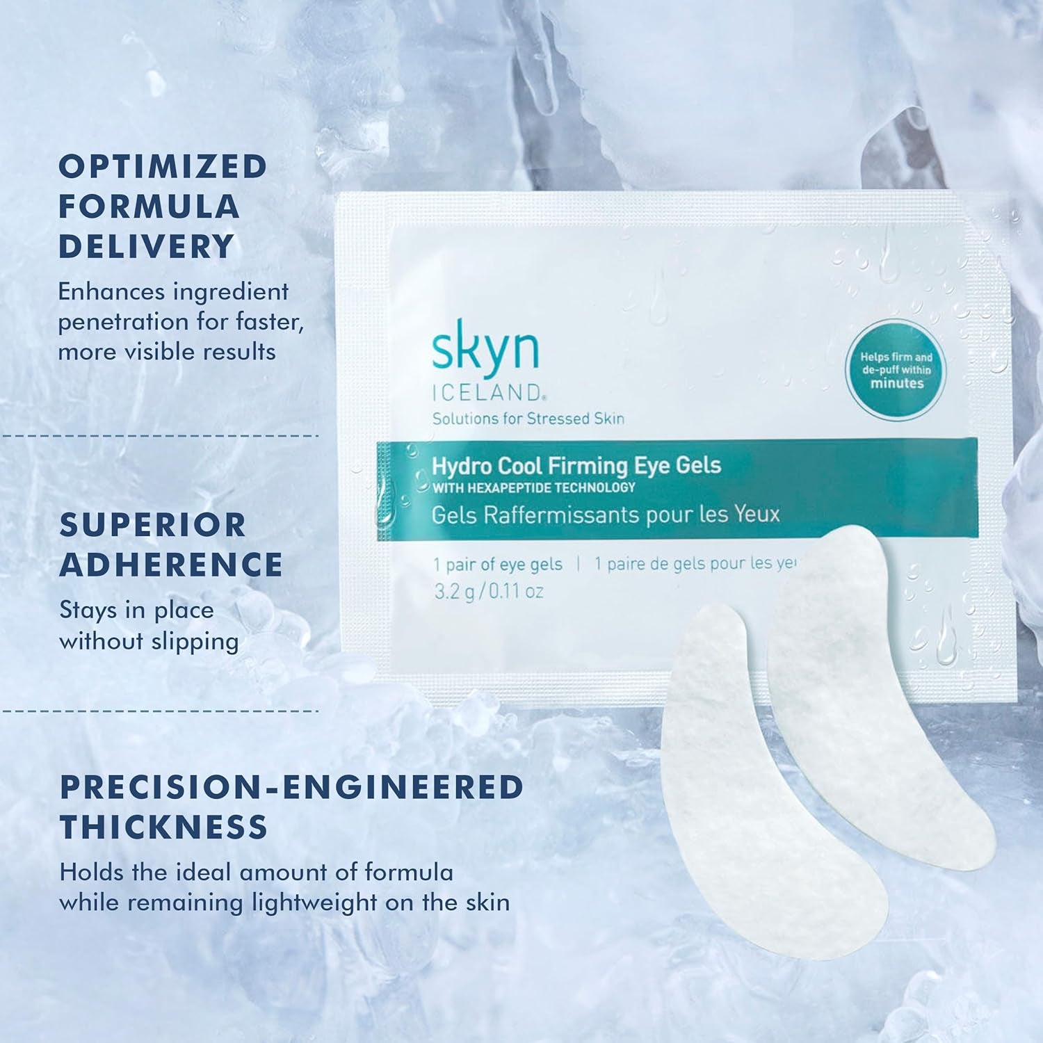 Hydro Cool Patches – 16 Pairs with Peptides & CoQ10